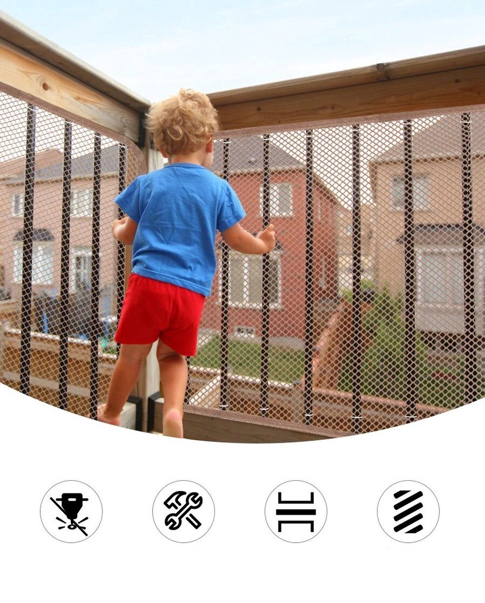 Polyester tuinhek, balkon veiligheidshek, privacy hek-beige-1x4m