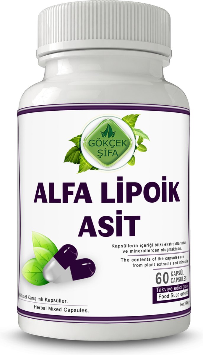 Goedkoopste Alpha Lipoic Acid - ALA - Alfa-liponzuur Extract Capsule - 60 Capsules - 1 CAPSULE 1000 MG EXTRACT - Krachtige Antioxidant - Anti-veroudering - 60.000 mg Kruidenextract - Geen Toevoegingen - Beste Kwaliteit