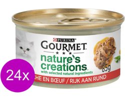 24x Gourmet Naturals - Rund in Blik - Kattenvoer - 85g