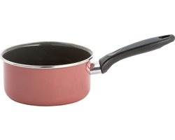 foto van Lite-Body - Magnus steelpan - Ø18 CM - 1,75 l - Emaille - Peach Roze - Inductie en gas