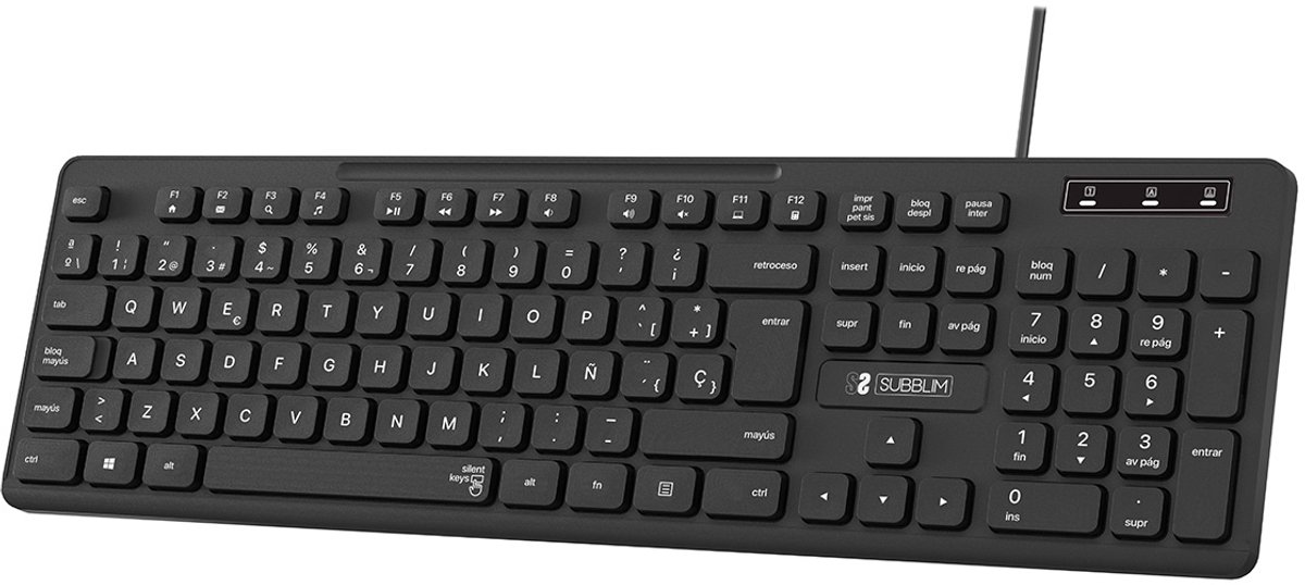Keyboard Subblim SUBKBC-0SSK50 Spanish Qwerty Black Spanish