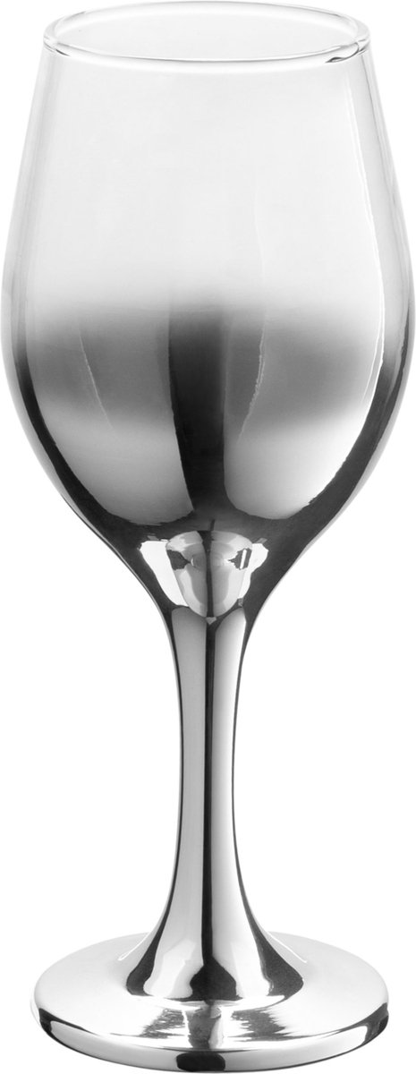 Vikko Décor - Ombre Zilver Wijnglazen - Set van 6 Wittewijnglazen / Waterglazen