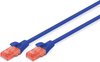 Digitus DK-1617-050/B-BU RJ45 Netwerkkabel, patchkabel CAT 6 U/UTP 5.00 m Blauw Vlambestendig, Halogeenvrij, Onafgesche