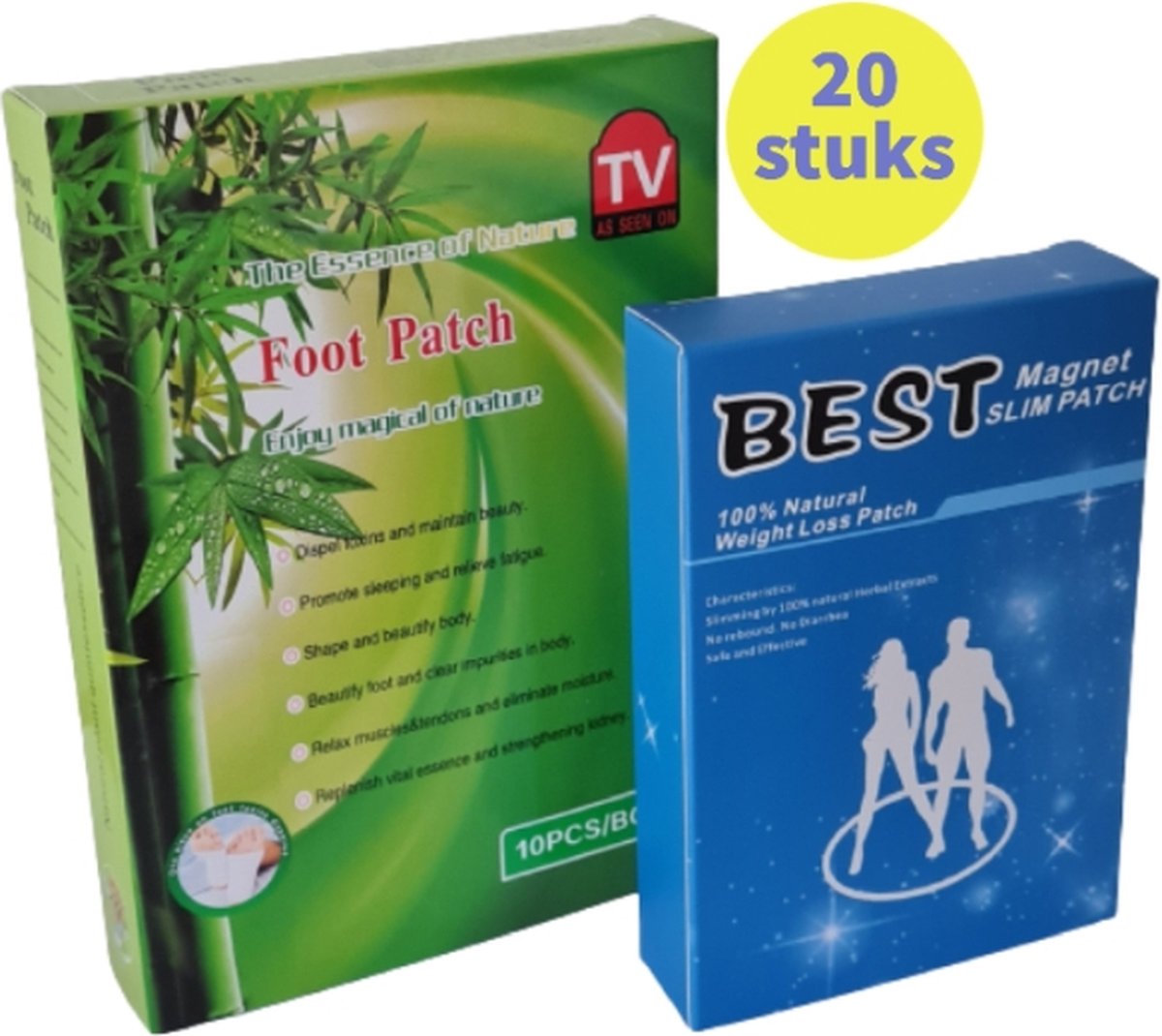 Goedkoopste Best Slim | Afslank & detox combiset 20 stuks - ontgiften, Lichaamsreiniging Detox | afslankpleisters voor gewichtsverlies | vetverbranding | afvallen buik benen billen