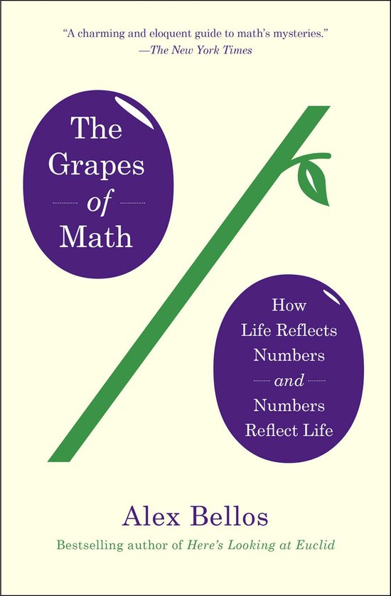 Couverture du livre "The Grapes of Math", avec le texte "The Grapes of Math" et "How Life Reflects Numbers and Numbers Reflect Life".