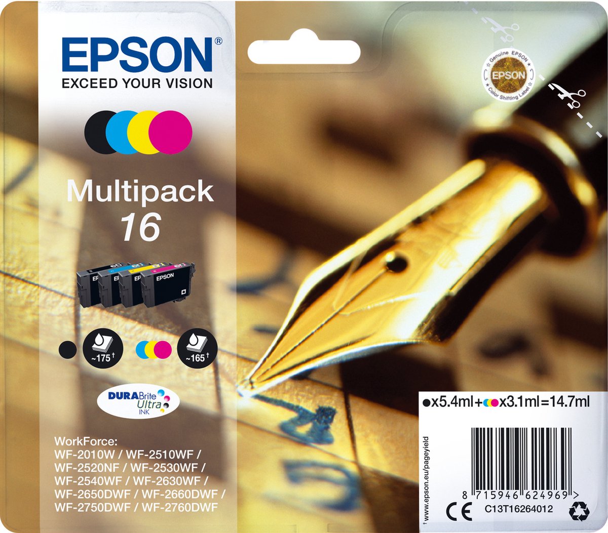 Epson 16 Multipack Zwart En Kleur Cartridge