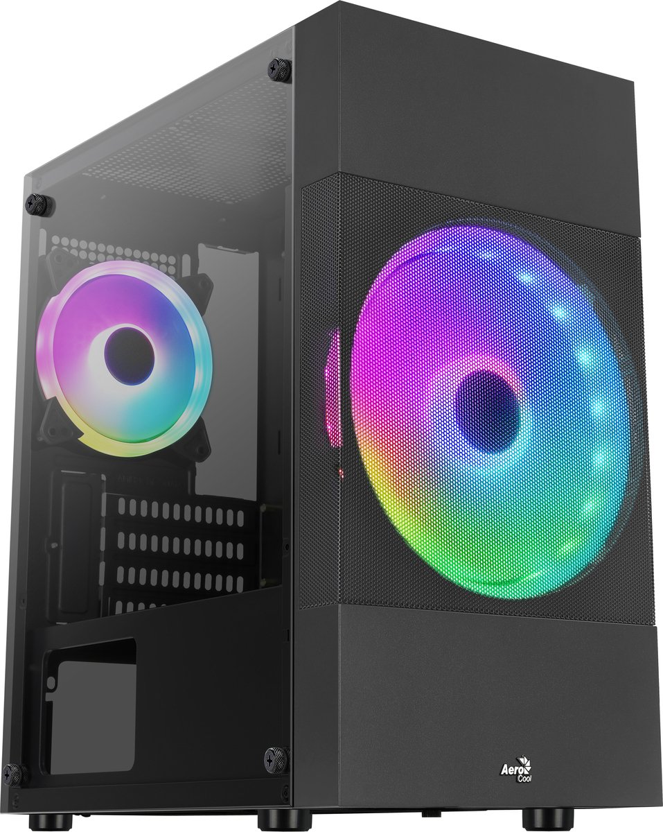 Aerocool Atomic Lite v1 tower-behuizing USB-A 2.0, 2x USB-A 3.2 (5 Gbit/s), 2x Audio, Window-kit