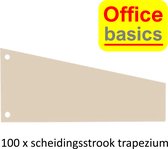Scheidingsstroken trapezium tabbladen Office Basics - 2 gaats - chamois karton - set 100 stuks