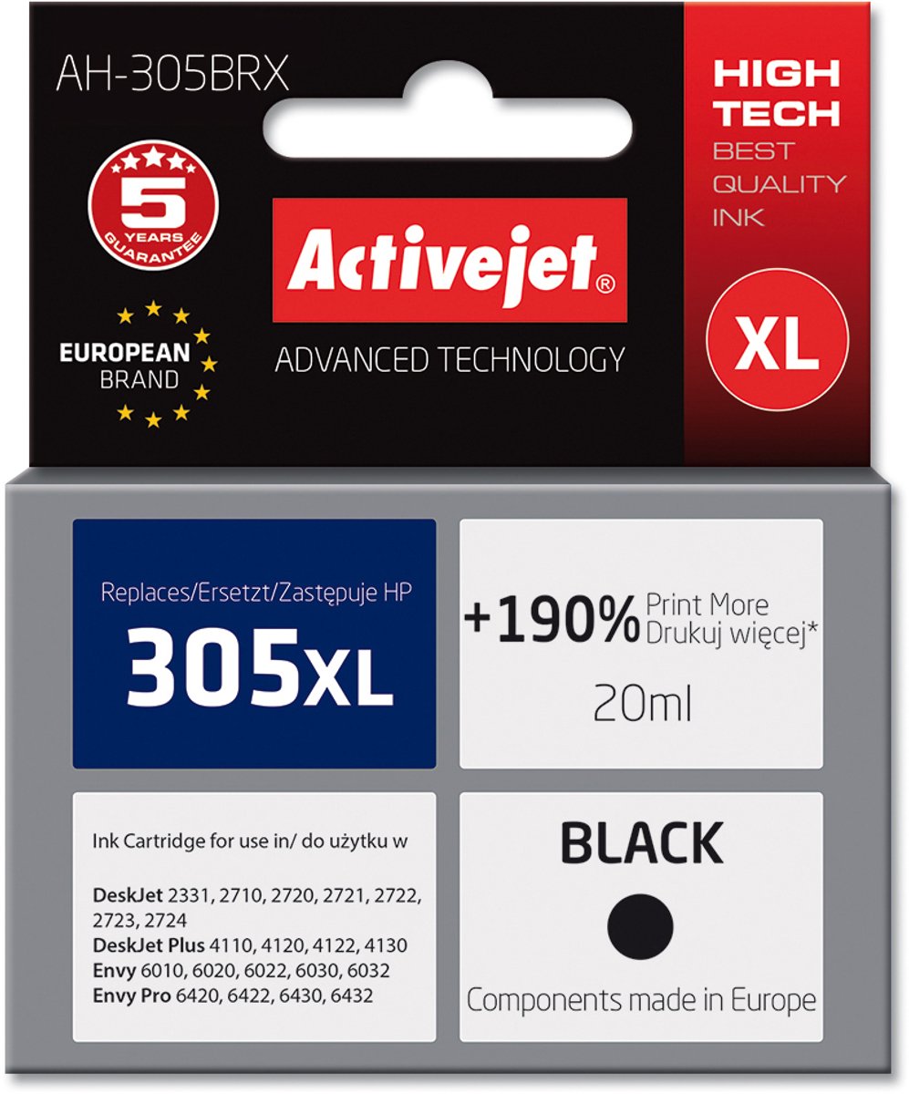 Originele inkt cartridge Activejet AH-305BRX Zwart