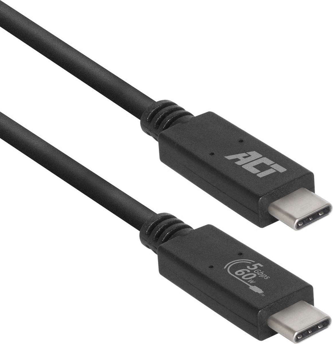 ACT AC7402 Gecertificeerde USB-C Kabel | 3.2 Gen1 | Aansluitkabel | C male - C male | 5Gbps