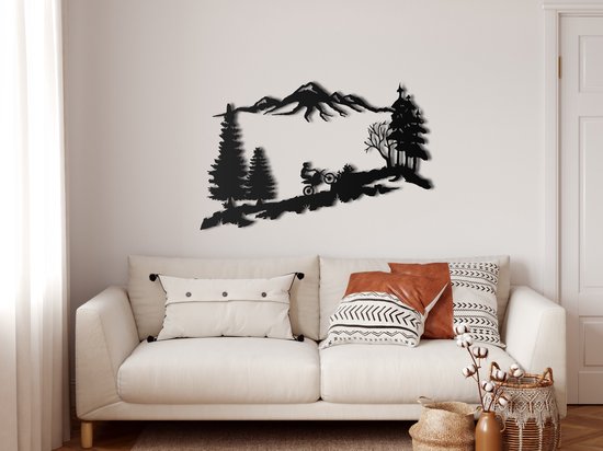 Décoration murale |Motocross | Métal - Art mural | Décoration murale | Salle de séjour | Decor extérieur |Noir| 45x29cm