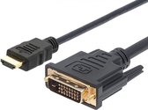 TECHly HDMI / DVI Aansluitkabel 1.80 m ICOC-HDMI-D-018 Zwart [1x HDMI-stekker - 1x DVI-stekker 24+1-polig]