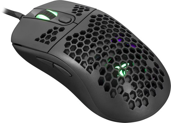 White Shark Galahad Gaming Muis Lichtgewicht RGB - 6400 DPI - Zwart