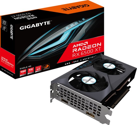 AMD Radeon RX 6500 XT 4GB GDDR6 Grafische Kaart PCIe 4.0 64-bit 7680×4320 HDMI DisplayPort