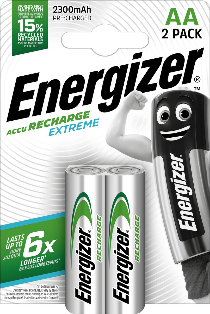 Energizer 2 batterijen extreme aa 2300mah - 2HR6EX2300