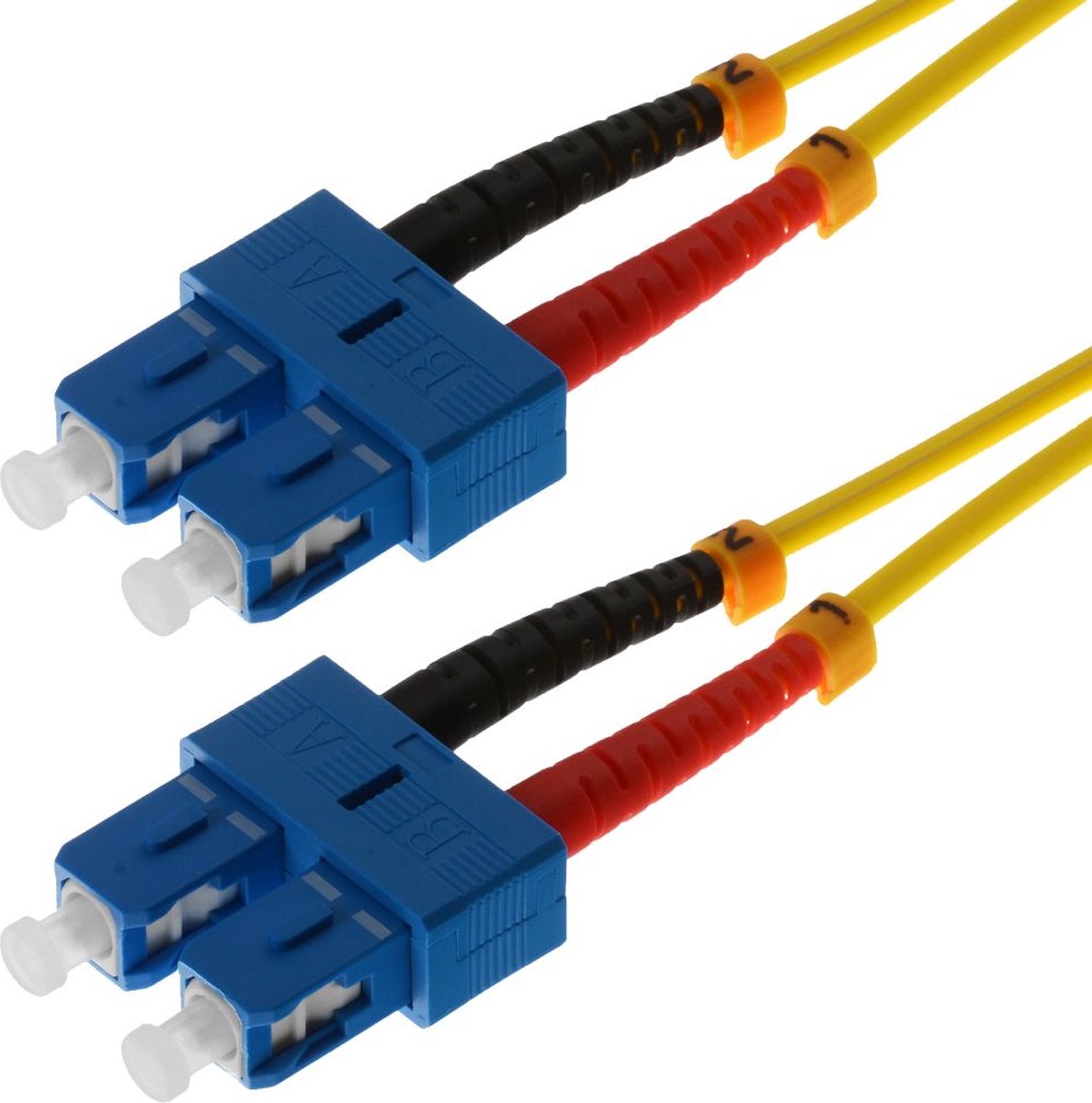 Helos 2m OS2 SC/SC Glasvezel kabel Geel