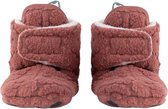 Chaussons Lodger - Slipper Folklore - 100% Fleece - Taille 3-6M - Fermeture velcro - Chaussons qui restent en place - Rose foncé