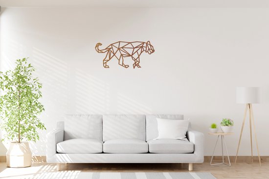 Warm - Geometrische Panter - Big - Wanddecoratie - Lasergesneden - Geometrische dieren en vormen - Houten dieren - Muurdecoratie - Line art - Wall art