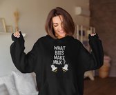 Rick & Rick Halloween Hoodie - XXL Hoodie -  Halloween Hoodie - Halloween Sweater - Dames Hoodie - Dames Sweater - What Bees Make Milk - Funny Hoodie - Zwarte Hoodie