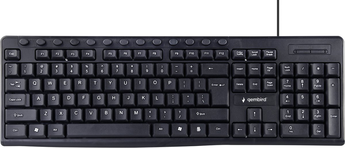 Multimedia toetsenbord zwart USB US Layout
