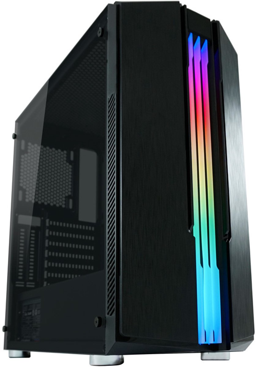 LC-POWER® Skyscraper Midi Tower ATX PC Case - Computer Behuizing - RGB Case - Game PC - Gehard Glas - Zwart