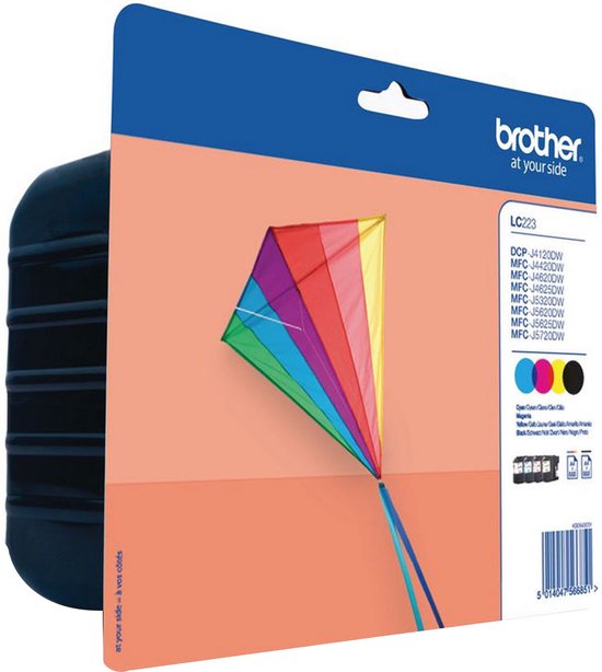 Foto: Brother lc 223valbpdr inktcartridges zwart cyaan magenta geel