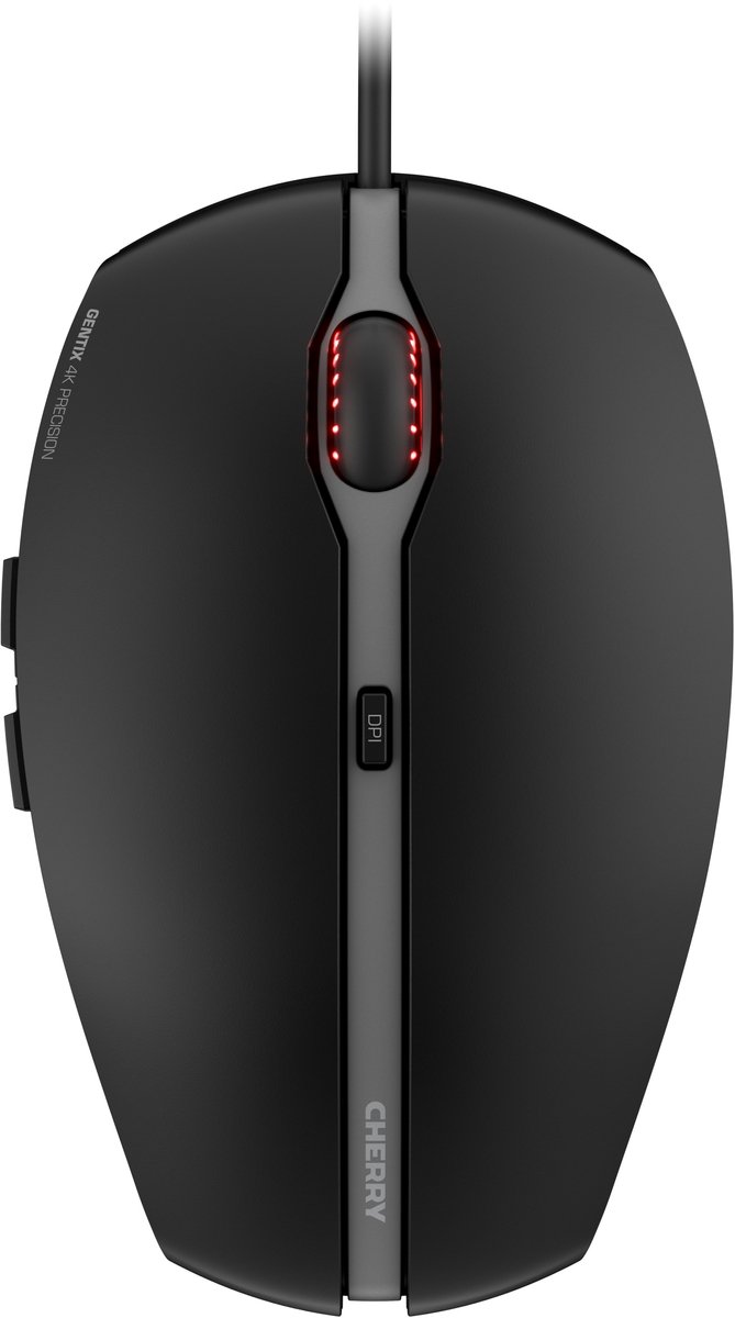 CHERRY GENTIX 4K Muis USB Optisch Verlicht Zwart