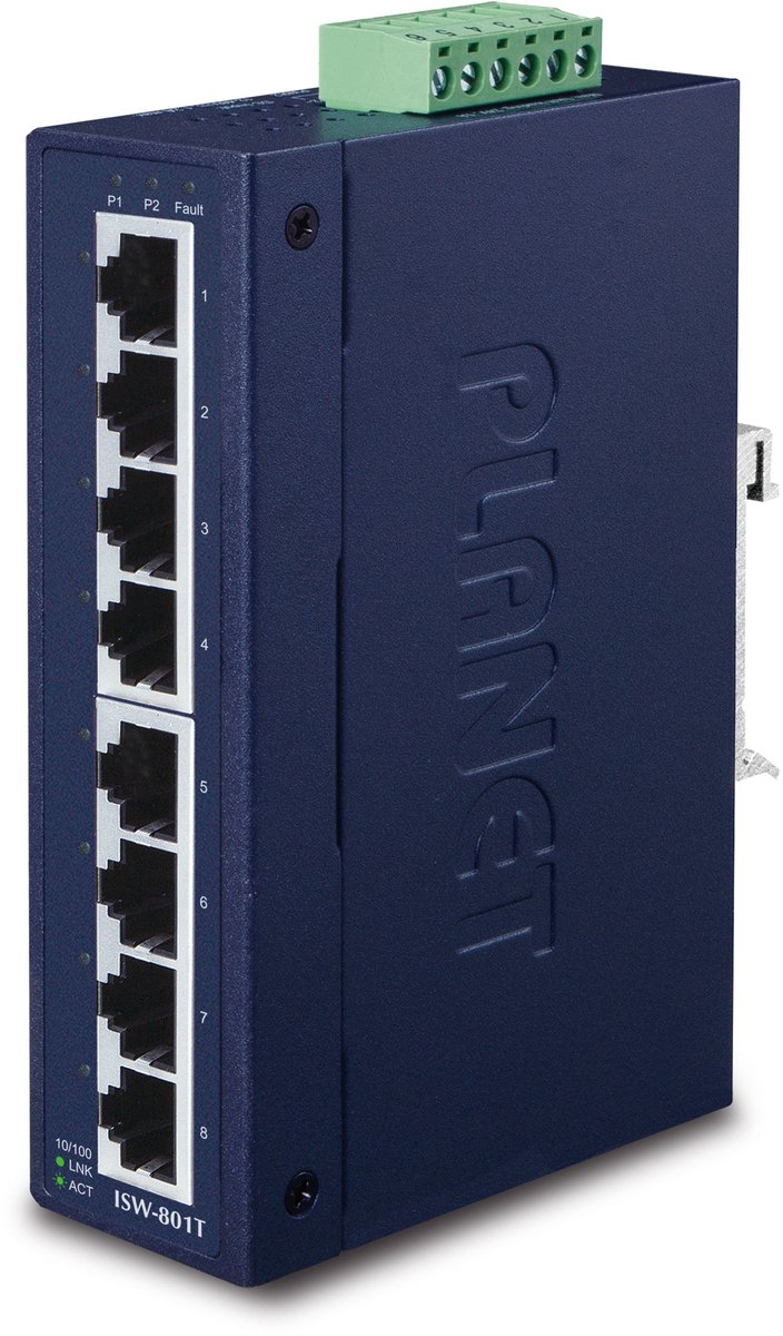 Planet Ip30 Slim Type 8-Port Industrial Switch