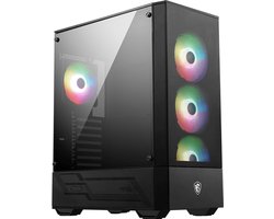 msi mag forge 112r  pc case  behuizing  compatibel voor atx micro atx miniitx  gehard glas  zwart