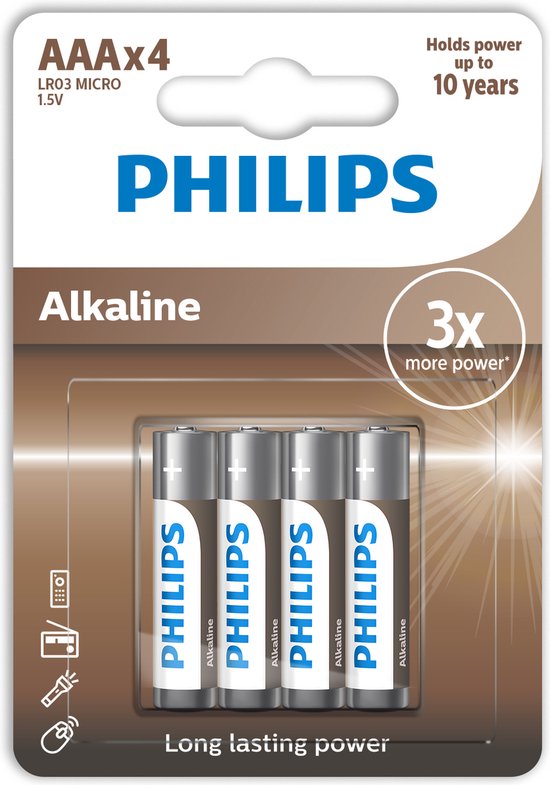 Piles Philips PILES LR3 X4 - LR03P4B/10