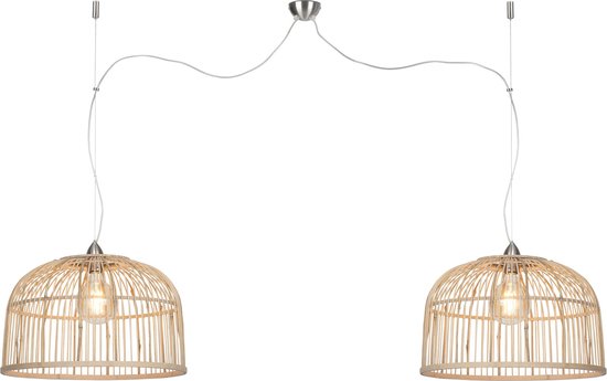 GOOD&MOJO Hanglamp Borneo - Bamboe - Ø52cm - 2L - Scandinavisch,Bohemian - Hanglampen Eetkamer, Slaapkamer, Woonkamer