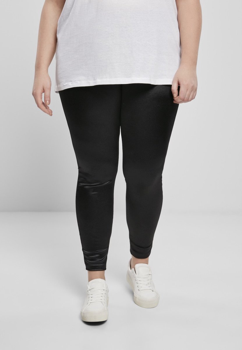 Urban Classics Shiny High Waist Legging 4XL Zwart