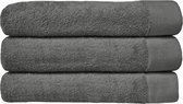 HOOMstyle Handdoeken Set - 70x140cm - 3 stuks - Hotelkwaliteit - Badlaken - 100% Katoen 650gr - Grijs / Antraciet