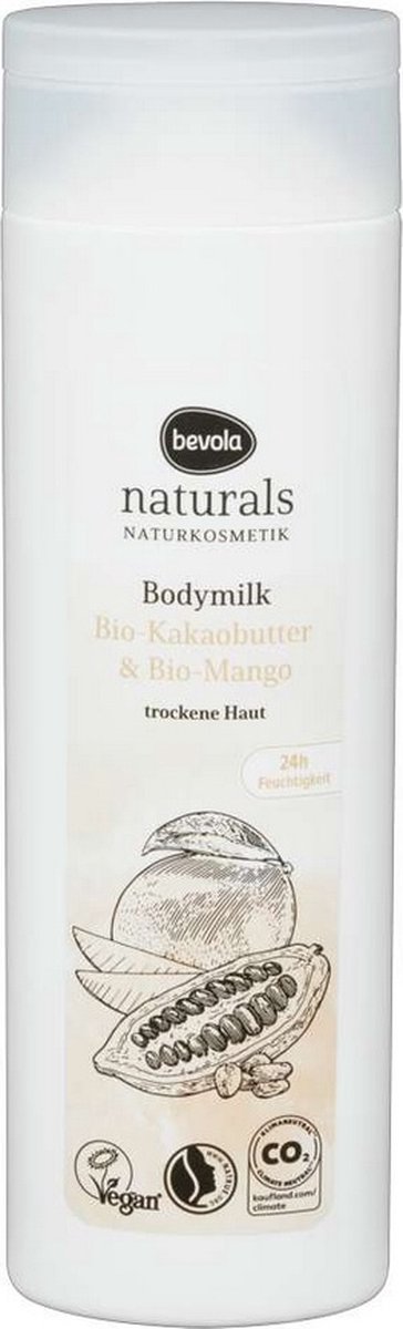 Bodymilk bio-cacaoboter en bio-mango - vegan - 250 ml - Bevola Naturals