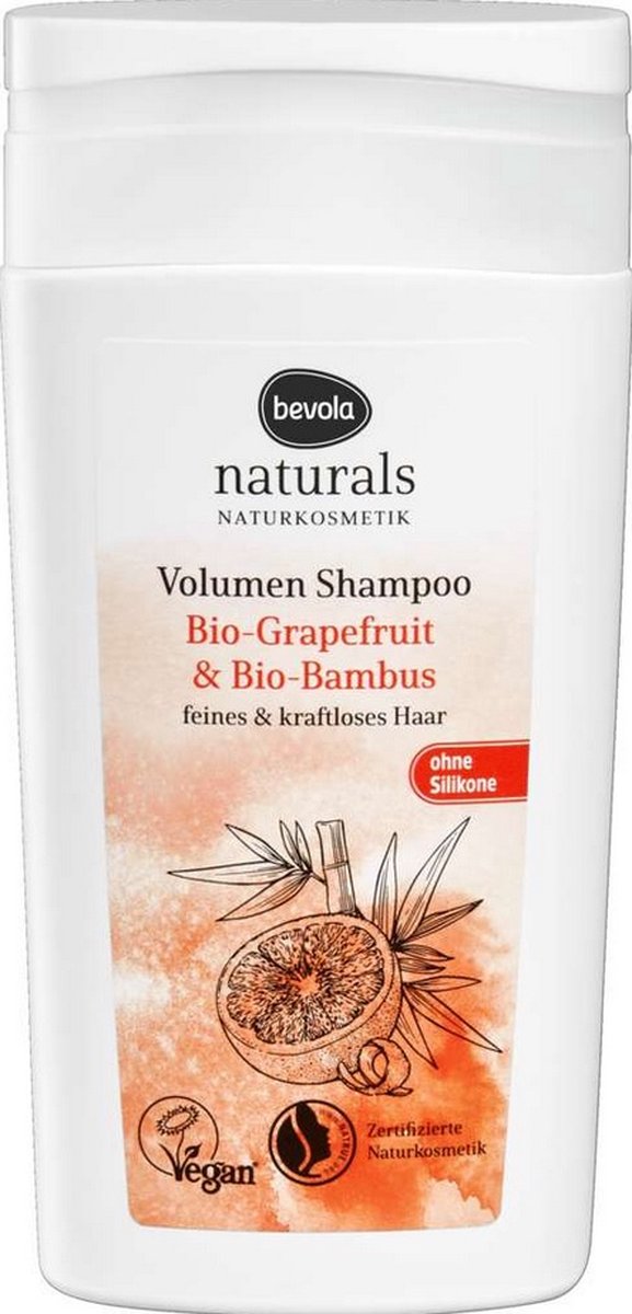 Volume shampoo bio-grapefruit en bio-bamboe - vegan - 200 ml Bevola Naturals
