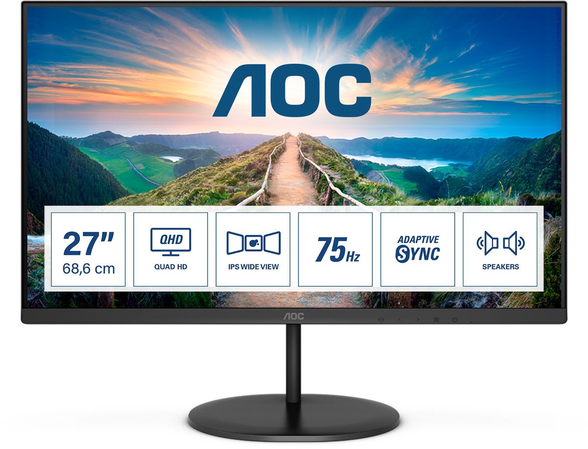AOC Q27V4EA - QHD IPS Monitor - 27 inch