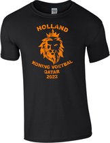 WK shirt Holland Koning voetbal vintage Nederlands elftal Qatar 2022 (zwart) maat XL