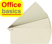 Office Basics Scheidingsstrook - tabbladen - gerecycled karton - chamois - 240x105mm recht - set 100 stuks