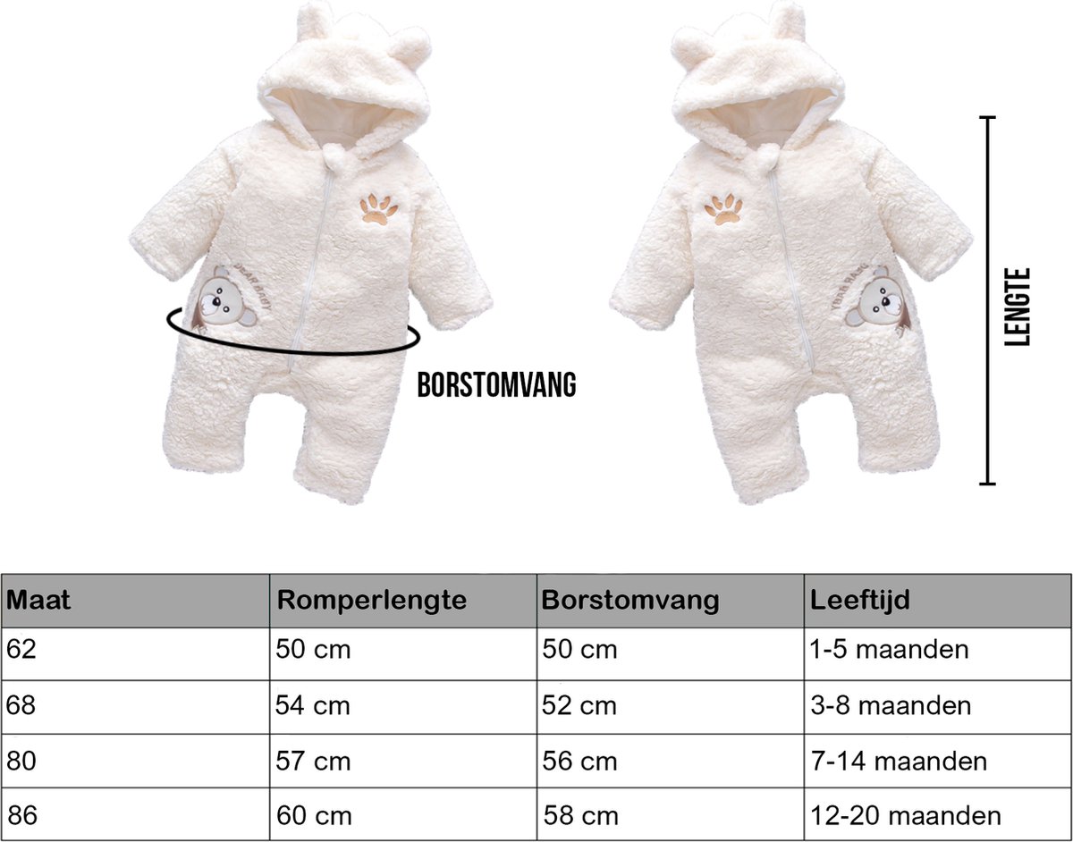 Budino® Baby Onesie - Baby Romper - Baby Pyjama - Baby Pakje - Baby Verkleedkleding - Carnavalskleding - Dier - Dear Beer - Wit — afbeelding 6