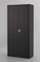 Armoire à portes battantes Armoire de classement Armoire de bureau 180 x 80 x 38 Noir RAL 9005 Armoire métallique - Armoires de rangement 2 portes Armoire métallique