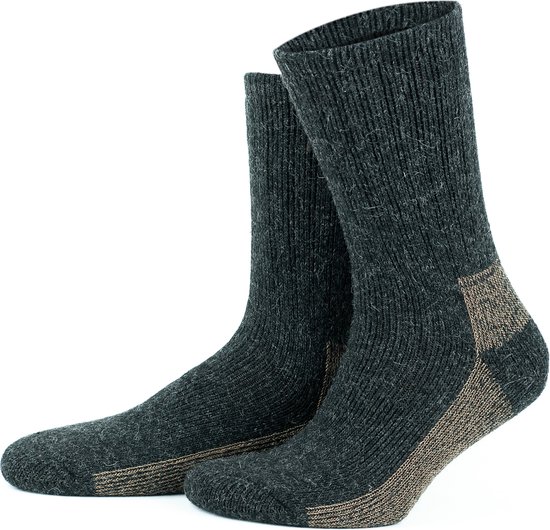 GoWith-2 paar-alpaca wollen sokken-volledige badstof-huissokken-thermosokken-cadeau sokken-maat 43-46
