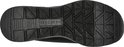 Zool van een zwarte Skechers sneaker, geometrisch patroon.