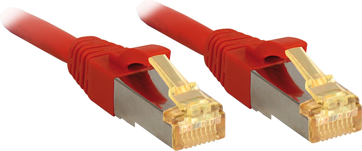 LINDY 47298 RJ45 Netwerkkabel, patchkabel CAT 6a (losse kabel CAT 7) S/FTP 10.00 m Rood Snagless 1 stuk(s)