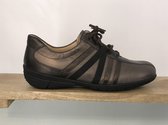 HARTJES - Leren met suede Veterschoen - Maat 37,5 / 4,5 - comfortabele dames schoenen - brons / bruine - uitneembare binnenzool