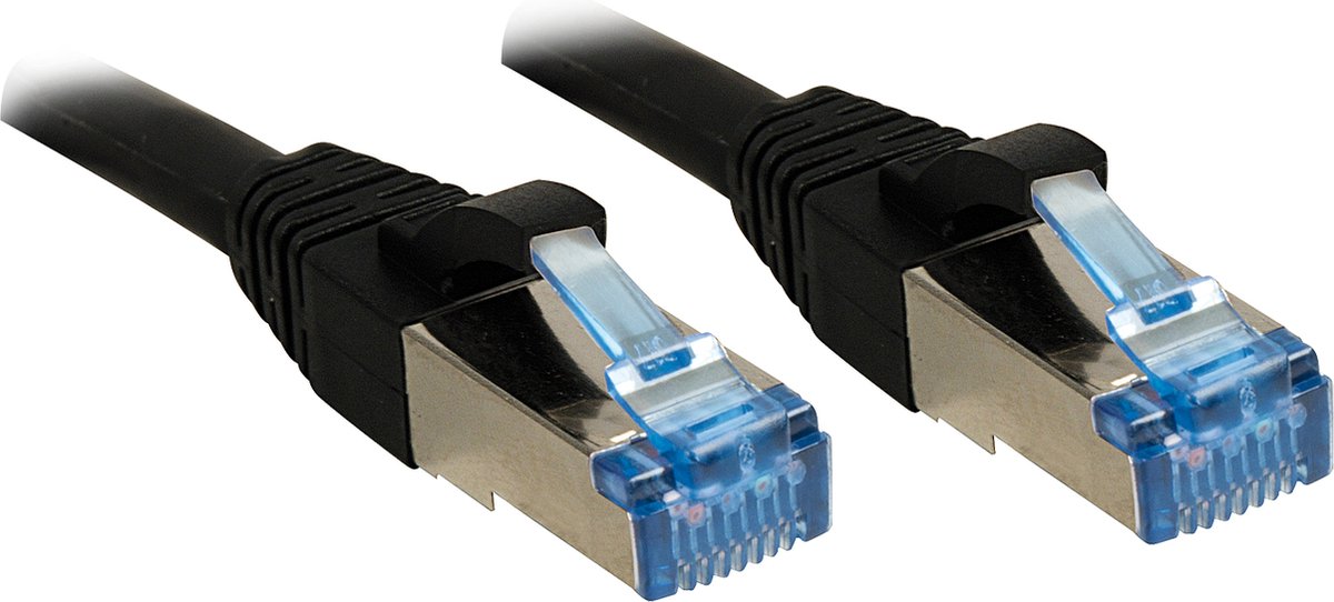 LINDY 47180 RJ45 Netwerkkabel, patchkabel CAT 6A S/FTP 3.00 m Zwart 1 stuk(s)