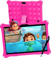 AngelTech Kindertablet XL – 100%Kidsproof– Extra Groot – Ook Voor Volwassen Gebruik – 10 inch - Ouderlijk toezicht – Fidgy beschermhoes - 32GB – Roze of Blauw