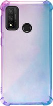 ADEL Siliconen Back Cover Softcase Hoesje Geschikt voor Huawei P Smart 2020 - Kleurovergang Blauw Paars