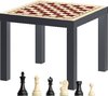 Afbeelding van het spelletje Tafeltje met schaakbord print incl. stukken - zwart - ZONDER opdruk stukken