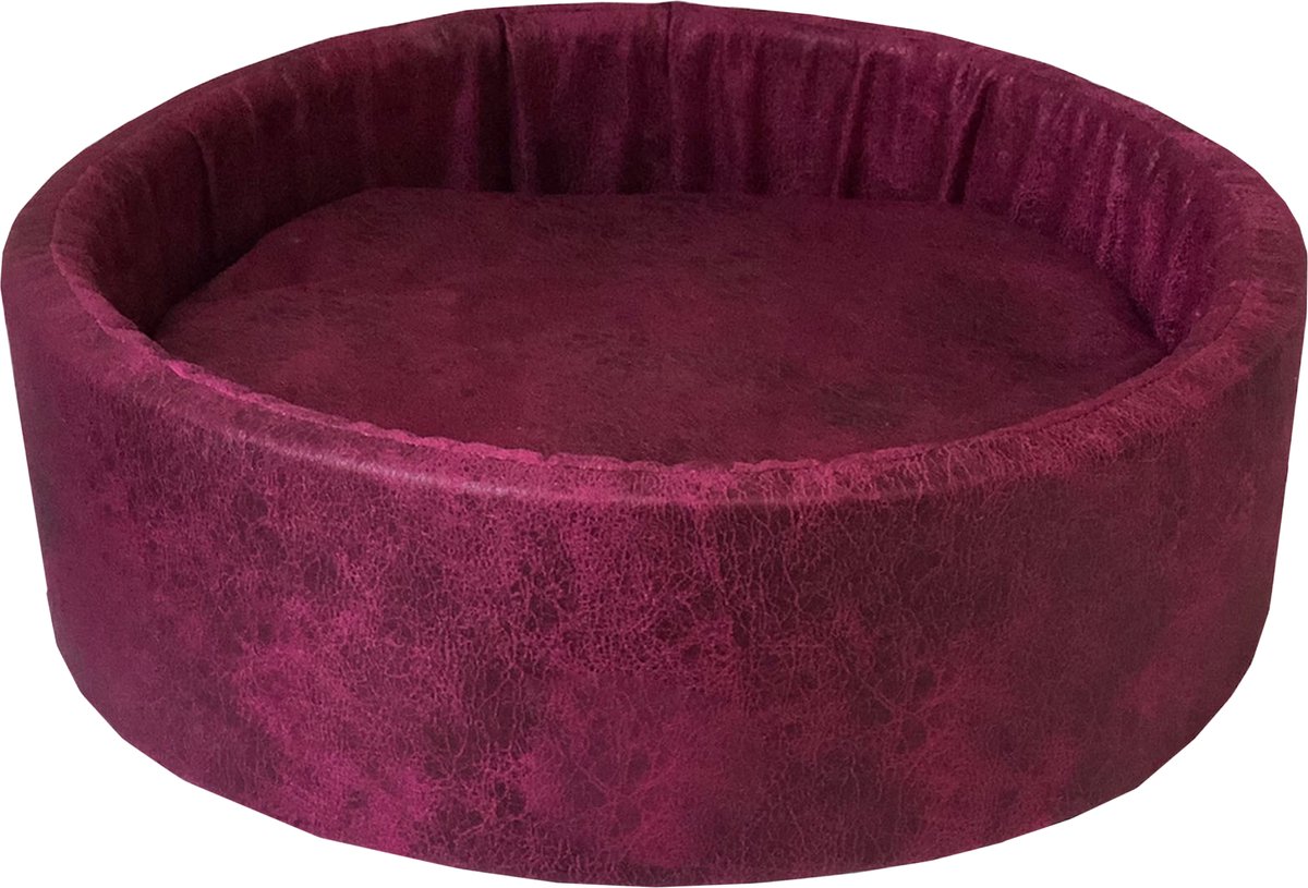 BODRUM Hondenmand - 40X40X27 cm - Ronde - Paars gekleurd - Zacht en comfortabel voor uw hond