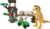 Ensemble de jeu Dinosaurus -Avec lumière et son-Ensemble complet comprenant un dinosaure, des poupées et des armes